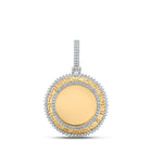 10kt Yellow Gold Men's Round Diamond Circle Memory Charm Pendant - 2 - 3/4 Cttw | Splendid Jewellery - Splendid Jewellery