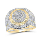 10kt Yellow Gold Men's Round Diamond Circle Ring - 3 Cttw | Splendid Jewellery - Splendid Jewellery