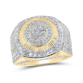 10kt Yellow Gold Men's Round Diamond Circle Ring - 3 Cttw | Splendid Jewellery - Splendid Jewellery
