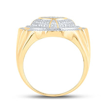 Load image into Gallery viewer, 10kt Yellow Gold Men's Round Diamond Circle Ring - 3/4 Cttw | Splendid Jewellery - Splendid Jewellery
