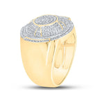 10kt Yellow Gold Men's Round Diamond Circle Ring - 3/4 Cttw | Splendid Jewellery - Splendid Jewellery