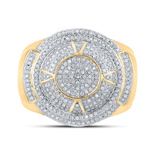 Load image into Gallery viewer, 10kt Yellow Gold Men&#39;s Round Diamond Circle Ring - 3/4 Cttw | Splendid Jewellery Front view from the 10Kt Yellow Gold Mens Round Diamond Circle Ring 3 4 Cttwpin210781 collection by Splendid Jewellery