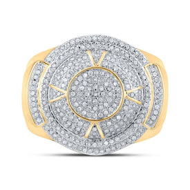 10kt Yellow Gold Men's Round Diamond Circle Ring - 3/4 Cttw | Splendid Jewellery Front view from the 10Kt Yellow Gold Mens Round Diamond Circle Ring 3 4 Cttwpin210781 collection by Splendid Jewellery
