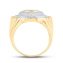 Load image into Gallery viewer, 10kt Yellow Gold Men&#39;s Round Diamond Circle Ring - 3/4 Cttw | Splendid Jewellery Side view from the 10Kt Yellow Gold Mens Round Diamond Circle Ring 3 4 Cttwpin210781 collection by Splendid Jewellery