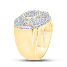 Load image into Gallery viewer, 10kt Yellow Gold Men&#39;s Round Diamond Circle Ring - 3/4 Cttw | Splendid Jewellery Side 2 view from the 10Kt Yellow Gold Mens Round Diamond Circle Ring 3 4 Cttwpin210781 collection by Splendid Jewellery