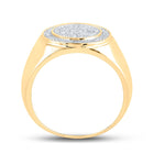 10kt Yellow Gold Men's Round Diamond Circle Ring - Captivating Brilliance Side view from the 10Kt Yellow Gold Mens Round Diamond Circle Ring 1 3 Cttwpin210784 collection by Splendid Jewellery