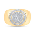 10kt Yellow Gold Men's Round Diamond Circle Ring - Captivating Brilliance Front view from the 10Kt Yellow Gold Mens Round Diamond Circle Ring 1 3 Cttwpin210784 collection by Splendid Jewellery