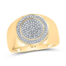 Load image into Gallery viewer, 10kt Yellow Gold Men's Round Diamond Circle Ring - Captivating Brilliance - Splendid Jewellery