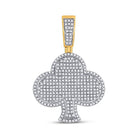 10kt Yellow Gold Men's Round Diamond Clover Charm Pendant - 3/4 Cttw - Splendid Jewellery