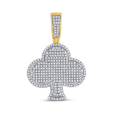 Load image into Gallery viewer, 10kt Yellow Gold Men's Round Diamond Clover Charm Pendant - 3/4 Cttw - Splendid Jewellery