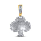 10kt Yellow Gold Men's Round Diamond Clover Charm Pendant - 3/4 Cttw - Splendid Jewellery
