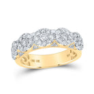 10kt Yellow Gold Mens Round Diamond Cluster Band Ring 1 - 1/2 Cttw | Splendid Jewellery - Splendid Jewellery