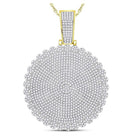 10kt Yellow Gold Men's Round Diamond Cluster Charm Pendant - 2 - 3/4 Cttw | Splendid Jewellery - Splendid Jewellery