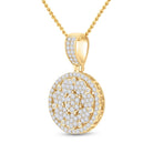 10kt Yellow Gold Men's Round Diamond Cluster Circle Charm Pendant - 3 Cttw | Splendid Jewellery - Splendid Jewellery