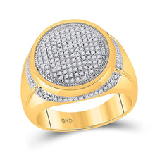 Load image into Gallery viewer, 10kt Yellow Gold Men's Round Diamond Cluster Circle Ring 1/2 Cttw | Exquisite Jewels - Splendid Jewellery