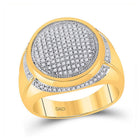 10kt Yellow Gold Men's Round Diamond Cluster Circle Ring 1/2 Cttw | Exquisite Jewels - Splendid Jewellery