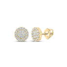 10kt Yellow Gold Men's Round Diamond Cluster Earrings - 1 - 5/8 Cttw | Dazzling Brilliance - Splendid Jewellery