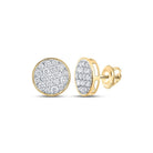 10kt Yellow Gold Men's Round Diamond Cluster Earrings - 1 Cttw | Luxurious Jewellery - Splendid Jewellery