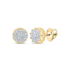10kt Yellow Gold Men's Round Diamond Cluster Earrings 1/2 Cttw - Dazzling Brilliance - Splendid Jewellery