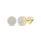 10kt Yellow Gold Men's Round Diamond Cluster Earrings 1/2 Cttw - Dazzling Brilliance - Splendid Jewellery