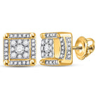 10kt Yellow Gold Men's Round Diamond Cluster Earrings - 1/2 Cttw | Splendid Jewellery - Splendid Jewellery
