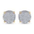 10kt Yellow Gold Men's Round Diamond Cluster Earrings 1/3 Cttw | Luxurious Diamond Brilliance Top view from the 10Kt Yellow Gold Mens Round Diamond Cluster Earrings 1 3 Cttwpin13996 collection by Splendid Jewellery