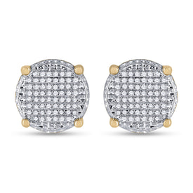 10kt Yellow Gold Men's Round Diamond Cluster Earrings 1/3 Cttw | Luxurious Diamond Brilliance Top view from the 10Kt Yellow Gold Mens Round Diamond Cluster Earrings 1 3 Cttwpin13996 collection by Splendid Jewellery