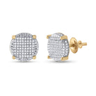 10kt Yellow Gold Men's Round Diamond Cluster Earrings 1/3 Cttw | Luxurious Diamond Brilliance - Splendid Jewellery