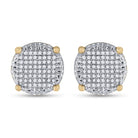 10kt Yellow Gold Men's Round Diamond Cluster Earrings 1/3 Cttw | Luxurious Diamond Brilliance - Splendid Jewellery