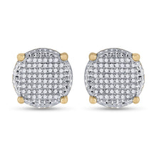 Load image into Gallery viewer, 10kt Yellow Gold Men's Round Diamond Cluster Earrings 1/3 Cttw | Luxurious Diamond Brilliance - Splendid Jewellery