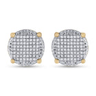 10kt Yellow Gold Men's Round Diamond Cluster Earrings 1/3 Cttw | Luxurious Diamond Brilliance - Splendid Jewellery