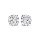 10kt Yellow Gold Men's Round Diamond Cluster Earrings 1/5 Cttw | Dazzling Diamond Delight - Splendid Jewellery