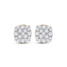 10kt Yellow Gold Men's Round Diamond Cluster Earrings 1/5 Cttw | Dazzling Diamond Delight - Splendid Jewellery