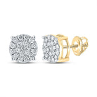 10kt Yellow Gold Men's Round Diamond Cluster Earrings - 3/8 Cttw | Sparkling Brilliance - Splendid Jewellery