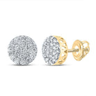 10kt Yellow Gold Men's Round Diamond Cluster Earrings - 5/8 Cttw | Exquisite Brilliance - Splendid Jewellery