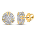 10kt Yellow Gold Men's Round Diamond Cluster Earrings - Captivating Brilliance - Splendid Jewellery