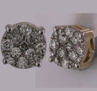 10kt Yellow Gold Men's Round Diamond Cluster Earrings - Captivating Brilliance Side view from the 10Kt Yellow Gold Mens Round Diamond Cluster Earrings 1 4 Cttwpin280279 collection by Splendid Jewellery