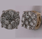 10kt Yellow Gold Men's Round Diamond Cluster Earrings - Captivating Brilliance - Splendid Jewellery