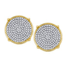 10kt Yellow Gold Men's Round Diamond Cluster Earrings - Captivating Brilliance - Splendid Jewellery