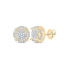 10kt Yellow Gold Men's Round Diamond Cluster Earrings - Dazzling Brilliance - Splendid Jewellery