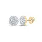 10kt Yellow Gold Men's Round Diamond Cluster Earrings - Dazzling Brilliance - Splendid Jewellery