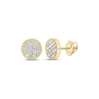 10kt Yellow Gold Men's Round Diamond Cluster Earrings - Exquisite Brilliance - Splendid Jewellery