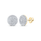 10kt Yellow Gold Men's Round Diamond Cluster Earrings - Striking Brilliance Top view from the 10Kt Yellow Gold Mens Round Diamond Circle Cluster Earrings 1 4 Cttwpin64754 collection by Splendid Jewellery