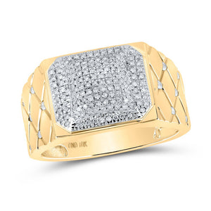 10kt Yellow Gold Men's Round Diamond Cluster Ring - 1/2 Cttw | Splendid Jewellery - Splendid Jewellery