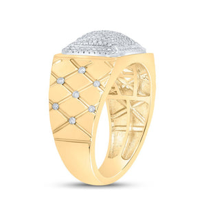 10kt Yellow Gold Men's Round Diamond Cluster Ring - 1/2 Cttw | Splendid Jewellery - Splendid Jewellery