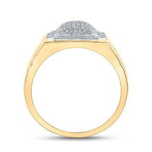 Load image into Gallery viewer, 10kt Yellow Gold Men&#39;s Round Diamond Cluster Ring - 1/2 Cttw | Splendid Jewellery Side view from the 10Kt Yellow Gold Mens Round Diamond Cluster Ring 1 2 Cttwpin210177 collection by Splendid Jewellery