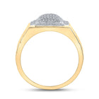 10kt Yellow Gold Men's Round Diamond Cluster Ring - 1/2 Cttw | Splendid Jewellery Side view from the 10Kt Yellow Gold Mens Round Diamond Cluster Ring 1 2 Cttwpin210177 collection by Splendid Jewellery