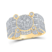 Load image into Gallery viewer, 10kt Yellow Gold Men's Round Diamond Cluster Ring - 2 - 1/5 Cttw - Splendid Jewellery