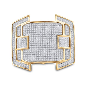 10kt Yellow Gold Men's Round Diamond Cluster Ring - A Captivating Statement of Elegance - Splendid Jewellery