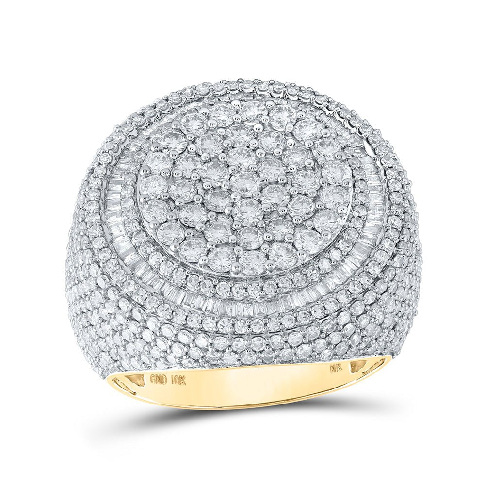 10kt Yellow Gold Men's Round Diamond Cluster Ring - Captivating Brilliance - Splendid Jewellery
